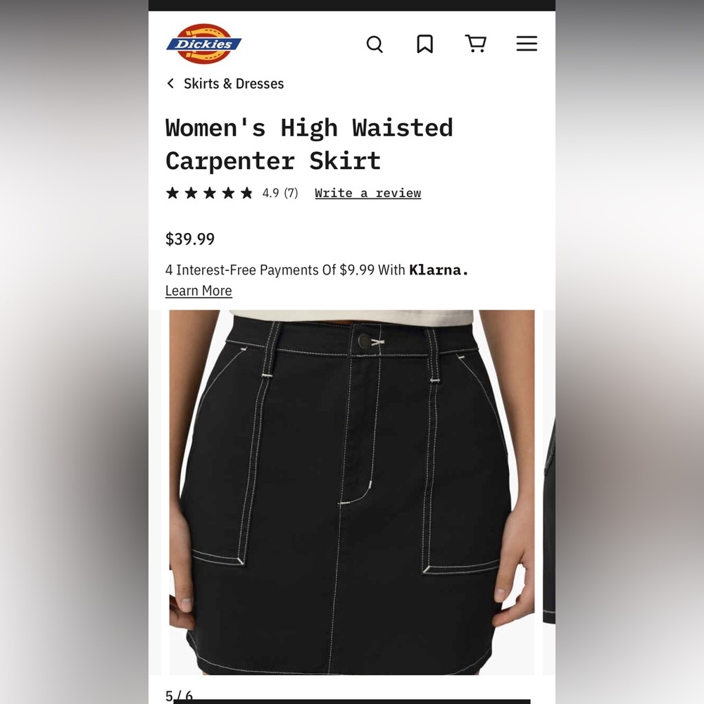 Carpenters mini Skirt Dickies
